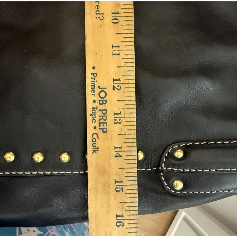 Michael Kors Black Pebbled Leather Studded Hobo Bag Vintage